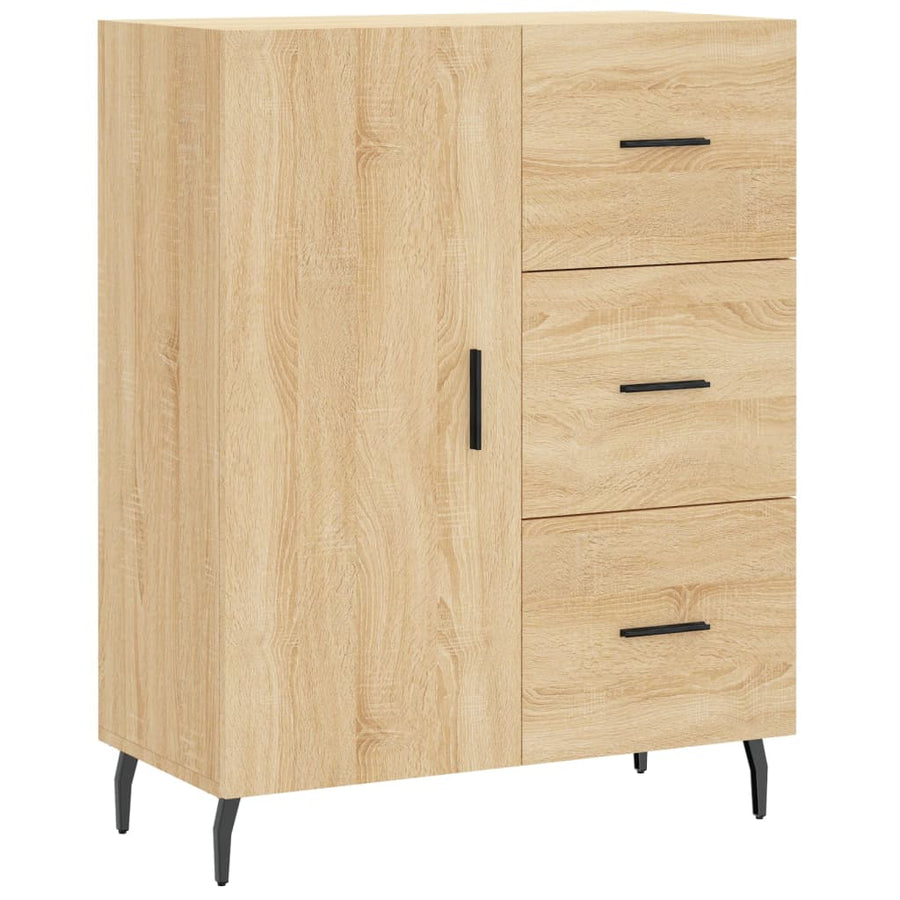 Hoge Kast 69,5X34X180 Cm Bewerkt Hout Sonoma Eikenkleurig