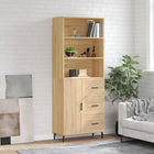 Hoge kast 69,5x34x180 cm bewerkt hout sonoma eiken