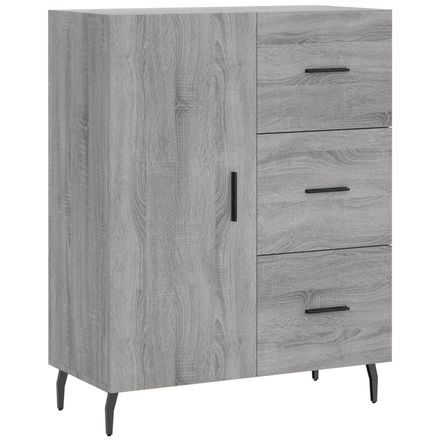Hoge Kast 69,5X34X180 Cm Bewerkt Hout Grijs Sonoma Eikenkleurig