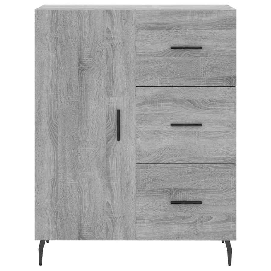 Hoge Kast 69,5X34X180 Cm Bewerkt Hout Grijs Sonoma Eikenkleurig