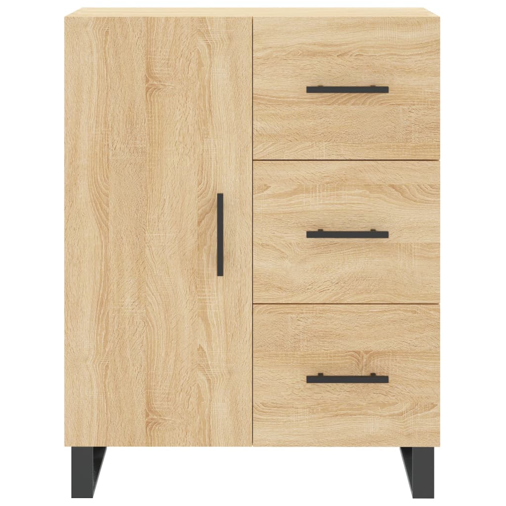 Hoge Kast 69,5X34X180 Cm Bewerkt Hout Kleurig Sonoma eiken