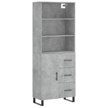 Hoge Kast 69,5X34X180 Cm Bewerkt Hout Betongrijs