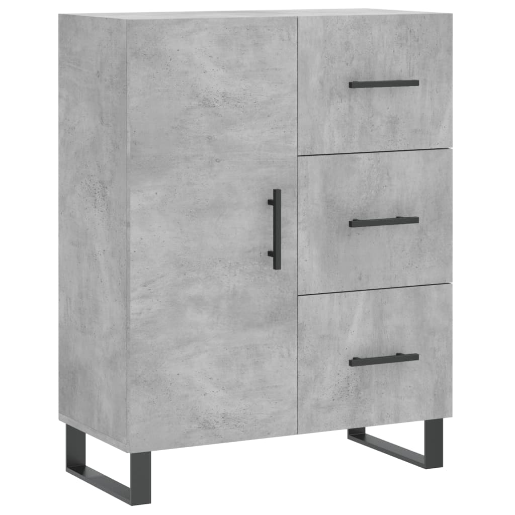 Hoge Kast 69,5X34X180 Cm Bewerkt Hout Betongrijs