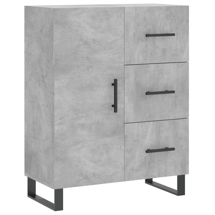 Hoge Kast 69,5X34X180 Cm Bewerkt Hout Betongrijs