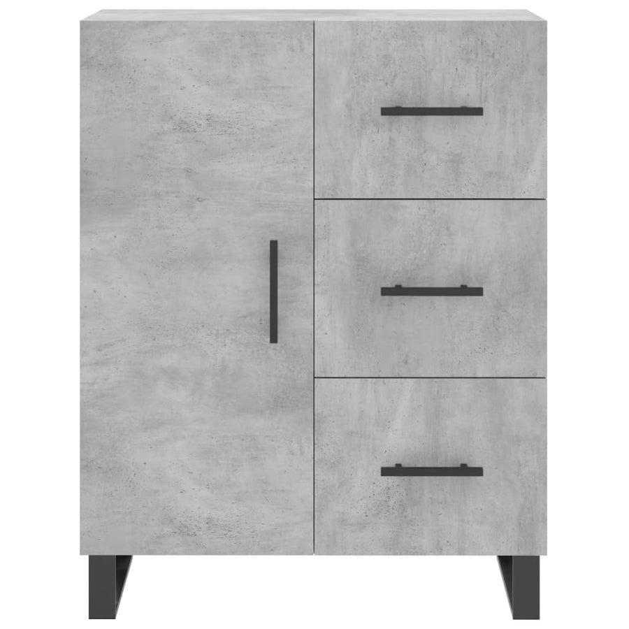 Hoge Kast 69,5X34X180 Cm Bewerkt Hout Betongrijs