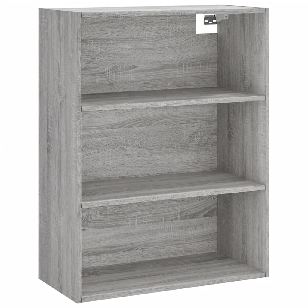 Hoge Kast 69,5X34X180 Cm Bewerkt Hout Eikenkleurig Grijs sonoma