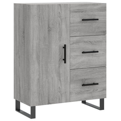Hoge Kast 69,5X34X180 Cm Bewerkt Hout Eikenkleurig Grijs sonoma