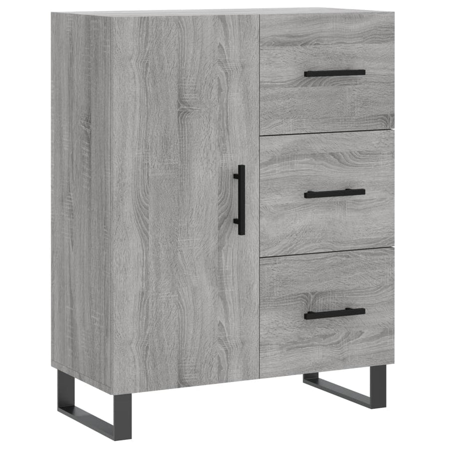 Hoge Kast 69,5X34X180 Cm Bewerkt Hout Eikenkleurig Grijs sonoma