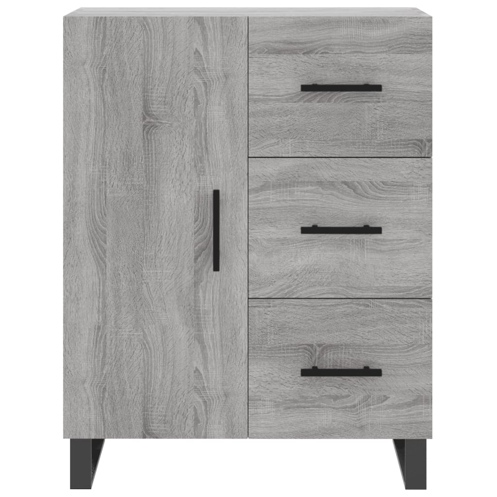 Hoge Kast 69,5X34X180 Cm Bewerkt Hout Eikenkleurig Grijs sonoma