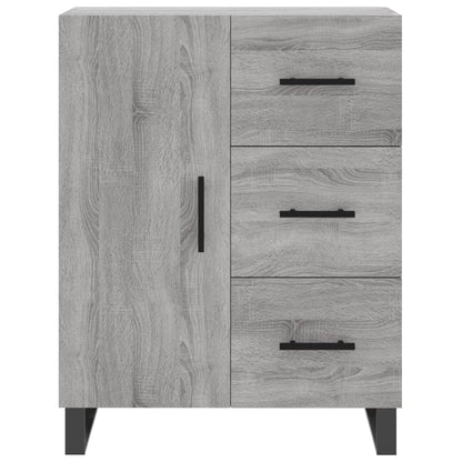Hoge Kast 69,5X34X180 Cm Bewerkt Hout Eikenkleurig Grijs sonoma