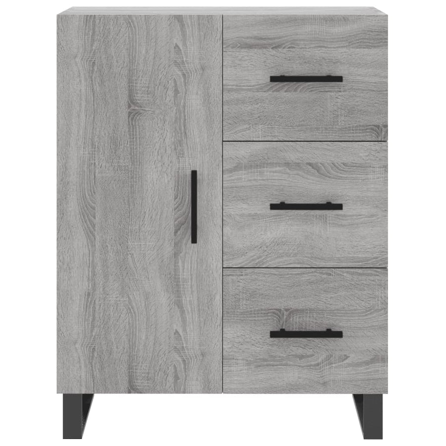 Hoge Kast 69,5X34X180 Cm Bewerkt Hout Eikenkleurig Grijs sonoma