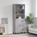 Hoge kast 69,5x34x180 cm bewerkt hout grijs sonoma eikenkleurig