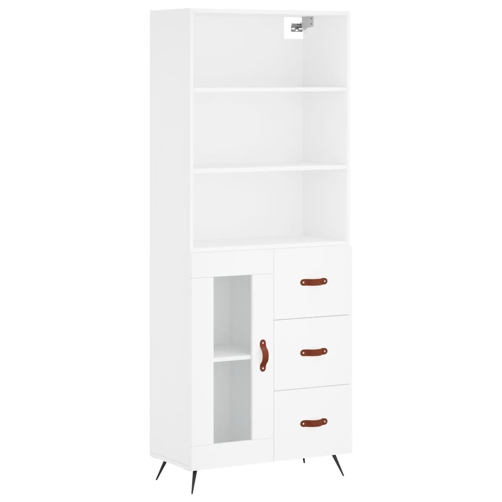 Hoge Kast 69,5X34X180 Cm Bewerkt Hout Wit