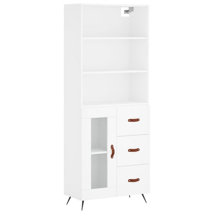 Hoge Kast 69,5X34X180 Cm Bewerkt Hout Wit