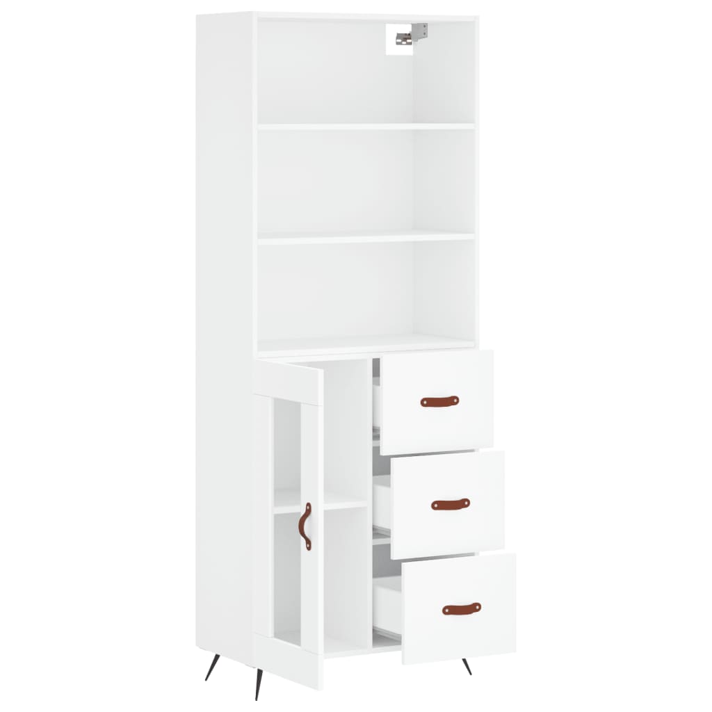 Hoge Kast 69,5X34X180 Cm Bewerkt Hout Wit