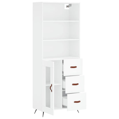 Hoge Kast 69,5X34X180 Cm Bewerkt Hout Wit
