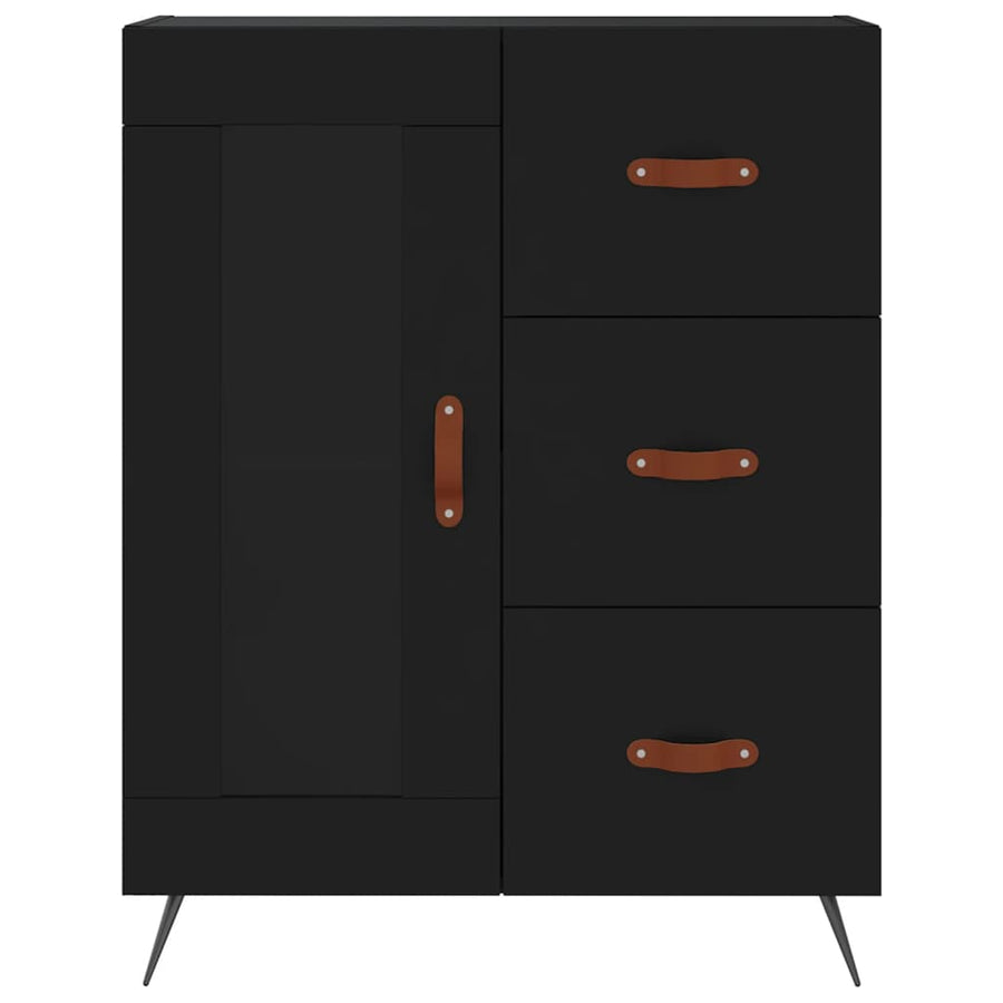 Hoge Kast 69,5X34X180 Cm Bewerkt Hout Zwart