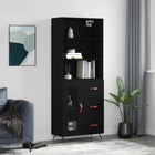 Hoge kast 69,5x34x180 cm bewerkt hout zwart