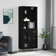 Hoge Kast 69,5X34X180 Cm Bewerkt Hout Zwart