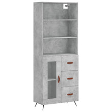Hoge Kast 69,5X34X180 Cm Bewerkt Hout Betongrijs