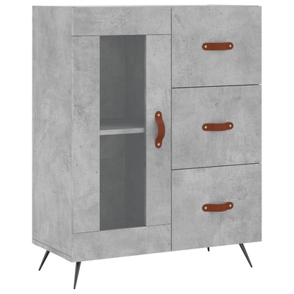 Hoge Kast 69,5X34X180 Cm Bewerkt Hout Betongrijs