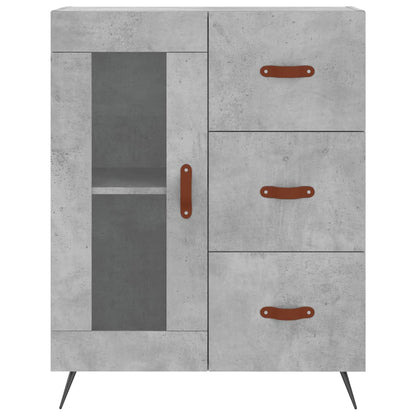 Hoge Kast 69,5X34X180 Cm Bewerkt Hout Betongrijs