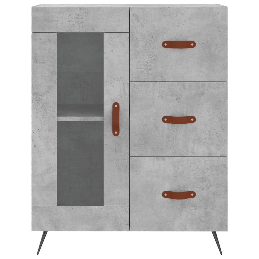 Hoge Kast 69,5X34X180 Cm Bewerkt Hout Betongrijs