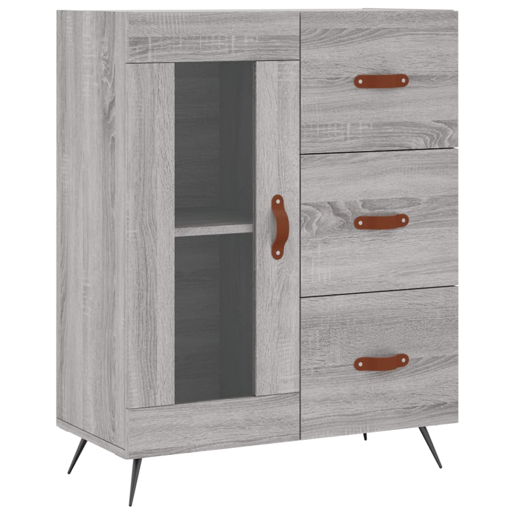 Hoge Kast 69,5X34X180 Cm Bewerkt Hout Grijs Sonoma Eikenkleurig
