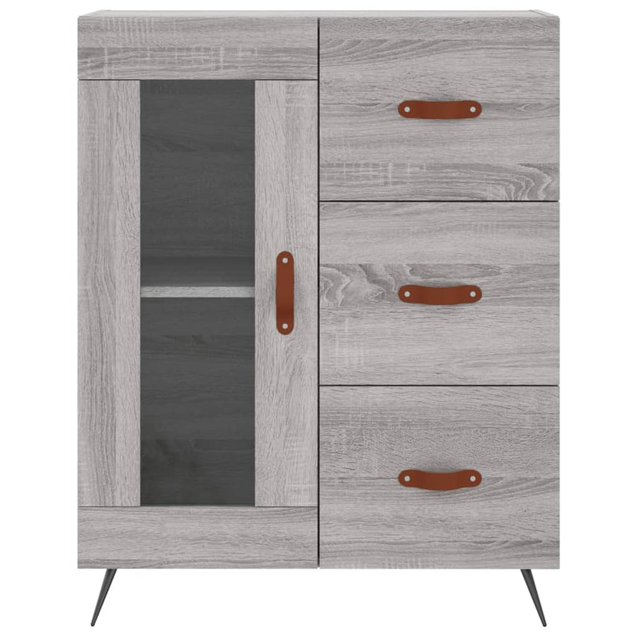 Hoge Kast 69,5X34X180 Cm Bewerkt Hout Grijs Sonoma Eikenkleurig