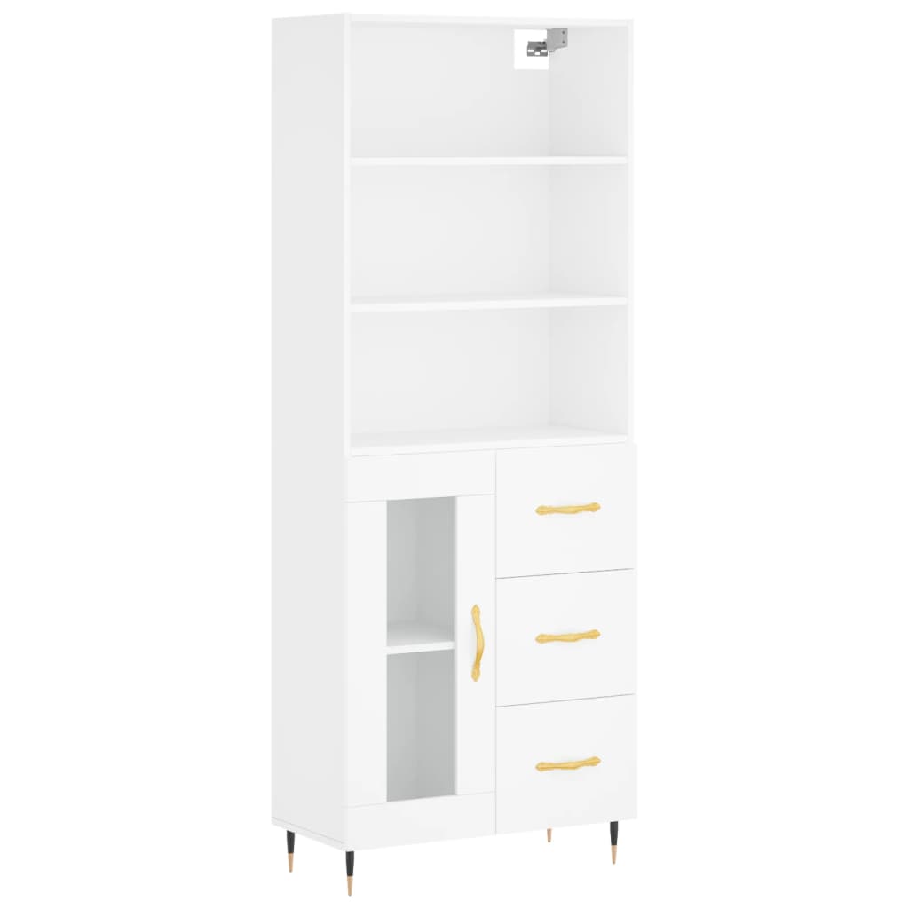 Hoge Kast 69,5X34X180 Cm Bewerkt Hout Wit