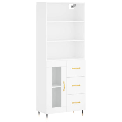 Hoge Kast 69,5X34X180 Cm Bewerkt Hout Wit