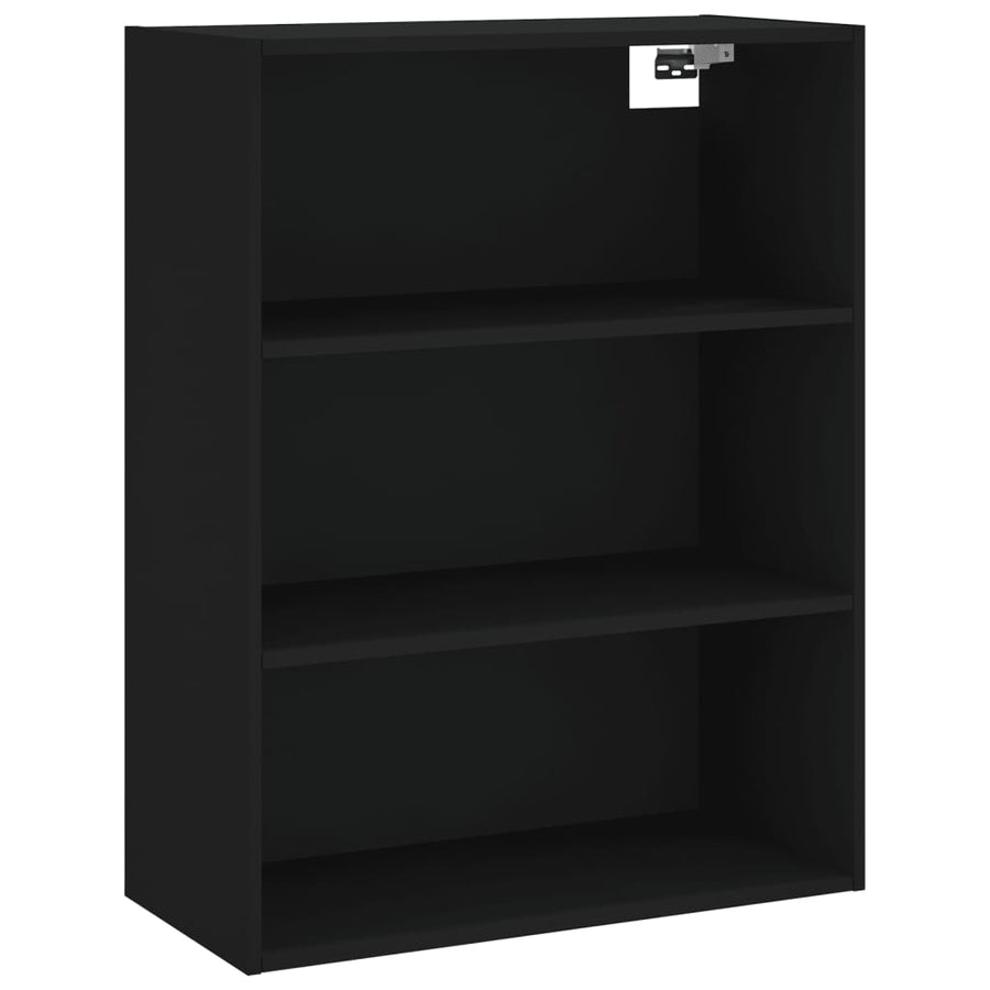 Hoge Kast 69,5X34X180 Cm Bewerkt Hout Zwart