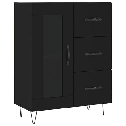Hoge Kast 69,5X34X180 Cm Bewerkt Hout Zwart