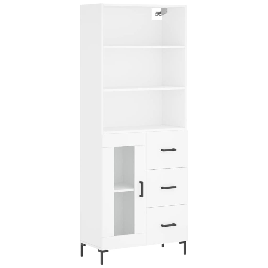 Hoge Kast 69,5X34X180 Cm Bewerkt Hout Wit