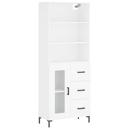 Hoge Kast 69,5X34X180 Cm Bewerkt Hout Wit