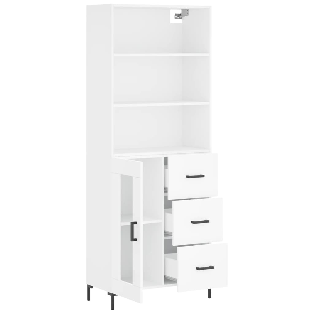 Hoge Kast 69,5X34X180 Cm Bewerkt Hout Wit