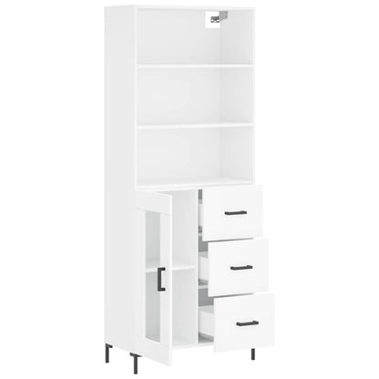 Hoge Kast 69,5X34X180 Cm Bewerkt Hout Wit