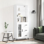Hoge kast 69,5x34x180 cm wit bewerkt hout
