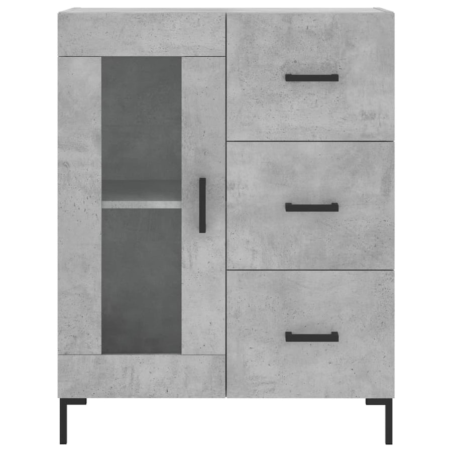 Hoge Kast 69,5X34X180 Cm Bewerkt Hout Betongrijs