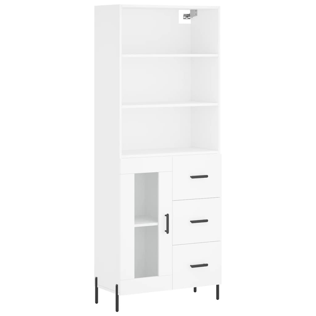 Hoge Kast 69,5X34X180 Cm Bewerkt Hout Wit