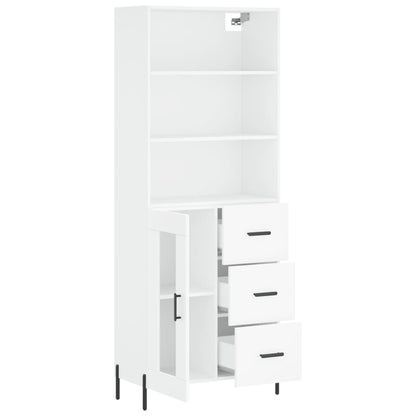 Hoge Kast 69,5X34X180 Cm Bewerkt Hout Wit