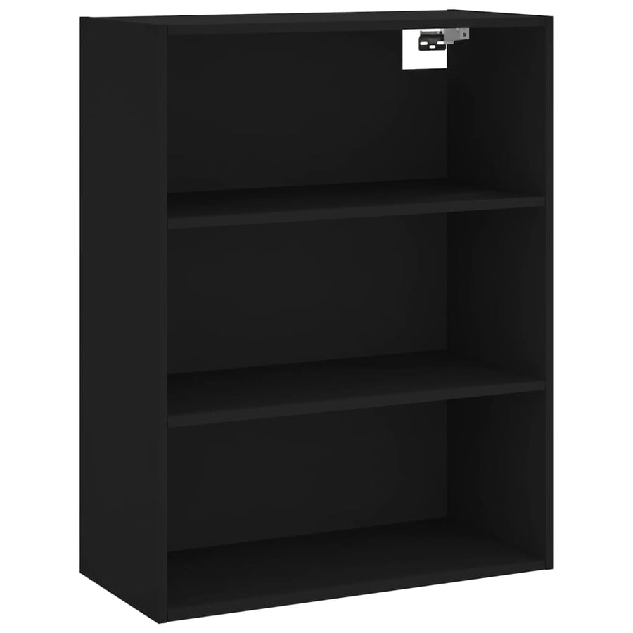 Hoge Kast 69,5X34X180 Cm Bewerkt Hout Zwart