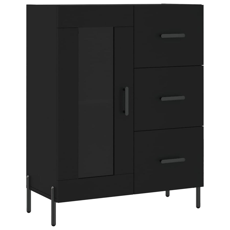 Hoge Kast 69,5X34X180 Cm Bewerkt Hout Zwart
