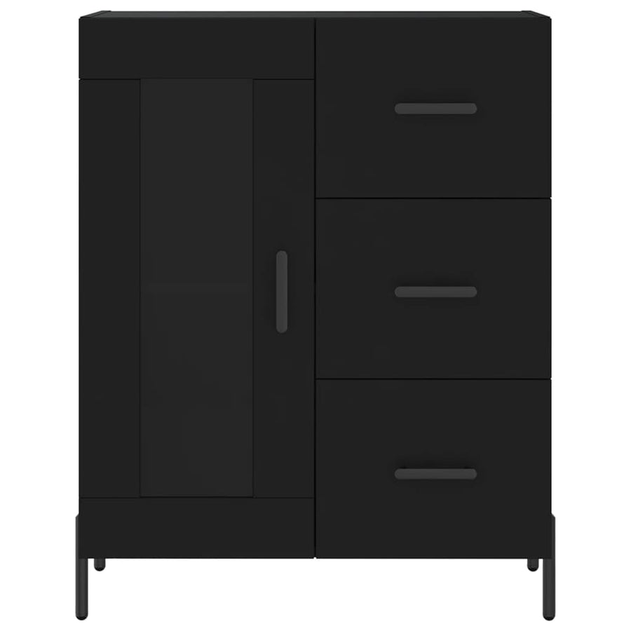 Hoge Kast 69,5X34X180 Cm Bewerkt Hout Zwart