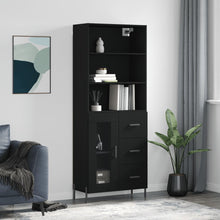 Hoge Kast 69,5X34X180 Cm Bewerkt Hout Zwart