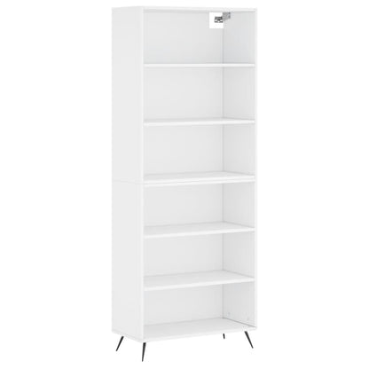 Hoge Kast 69,5X32,5X180 Cm Bewerkt Hout Wit