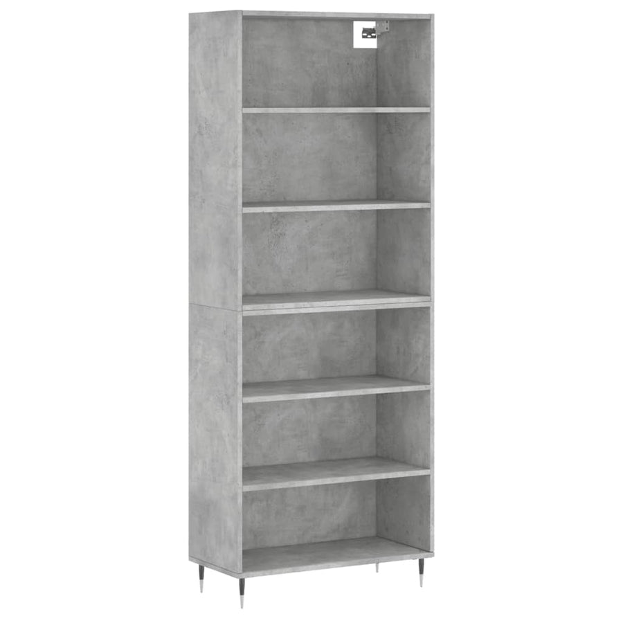 Hoge Kast 69,5X32,5X180 Cm Bewerkt Hout Betongrijs