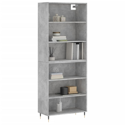 Hoge Kast 69,5X32,5X180 Cm Bewerkt Hout Betongrijs