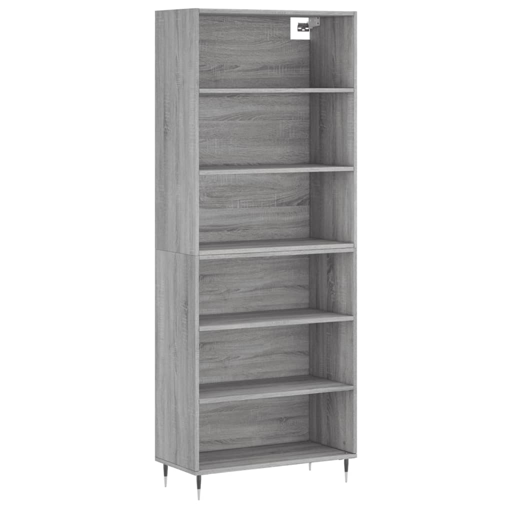 Hoge Kast 69,5X32,5X180 Cm Bewerkt Hout Grijs Sonoma Eikenkleur