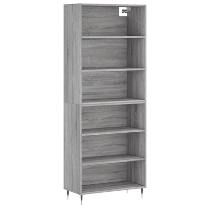 Hoge Kast 69,5X32,5X180 Cm Bewerkt Hout Grijs Sonoma Eikenkleur